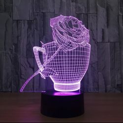 3-D night light 7 colors