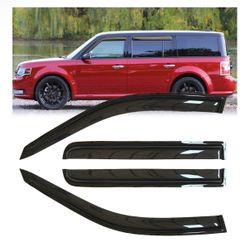 4pcs Original Shatterproof Rainproof Side Window Wind Deflectors Tape on Sun Rain Guards Durable Vent Window Visors Compatible with 2009-2019 Ford Fle