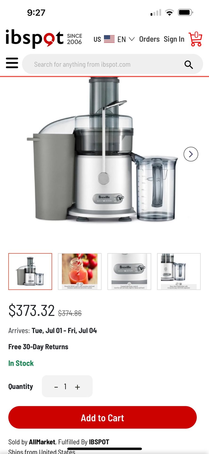 BREVILLE THE JUICER FOUNTAIN. GREAT JUICER WORKS REALLY GOOD MOVING PUT AND NEED TO DOWNSIZE ON EVERYTHING