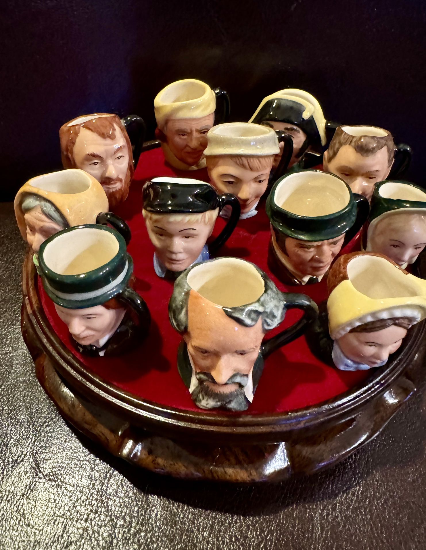 Royal Doulton Tiny Character Jug Set, Charles Dickens - 12 pieces.