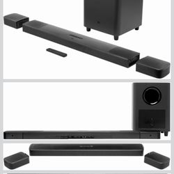JBL Bar 9.1 Channel 3D Surround Sound Soundbar with Wireless Detachable Rear Speakers, Black - 5.1.4-Channel, Bluetooth, AirPlay 2, and Chromecast, 82