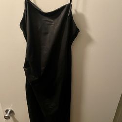 Black Faux Leather Dress