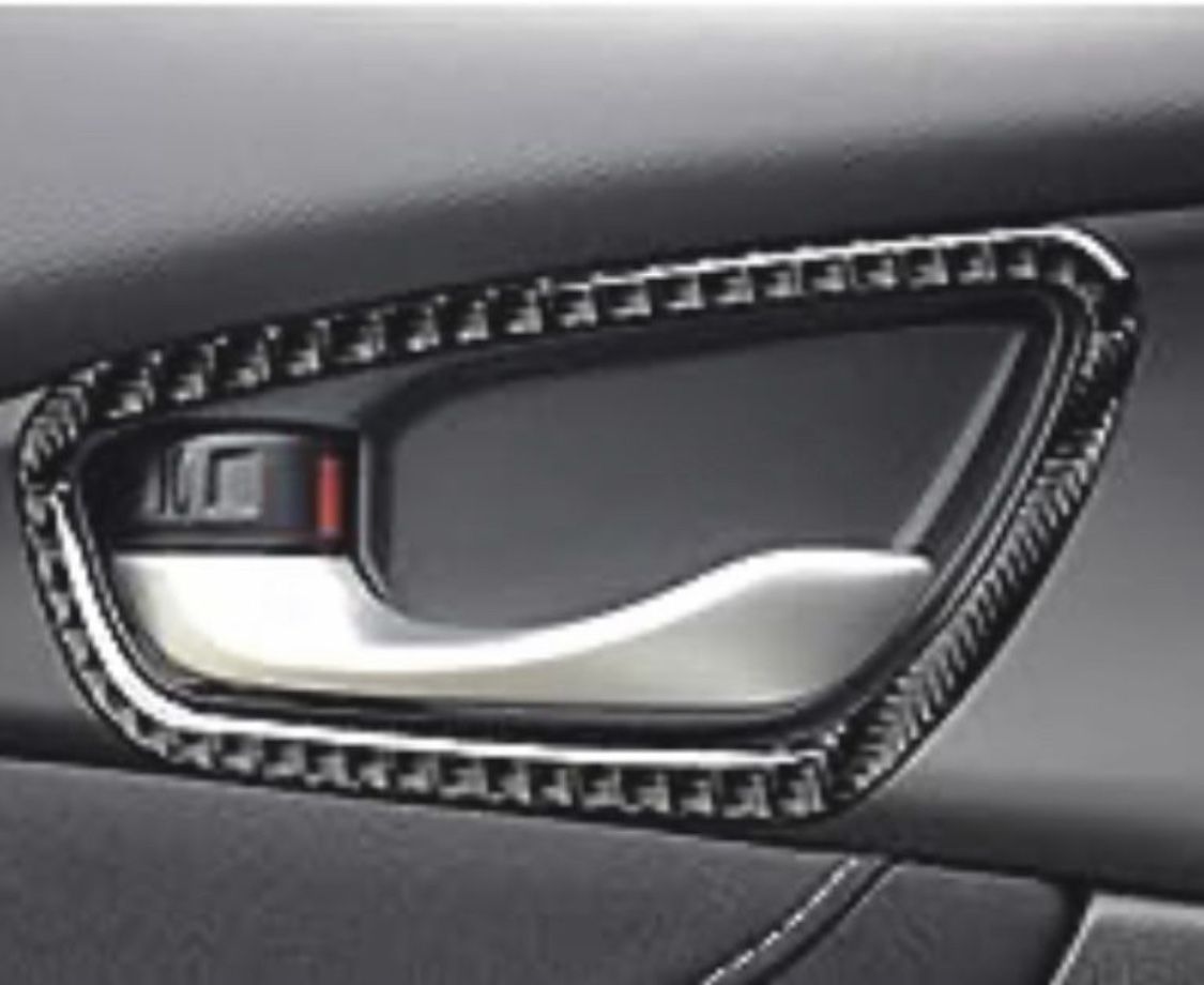 Honda Civic Carbon Fiber Trim For Interior Door Handles 