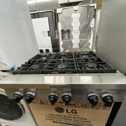 Kitchen Aid 36” Range Top In Stainless Steel Used 