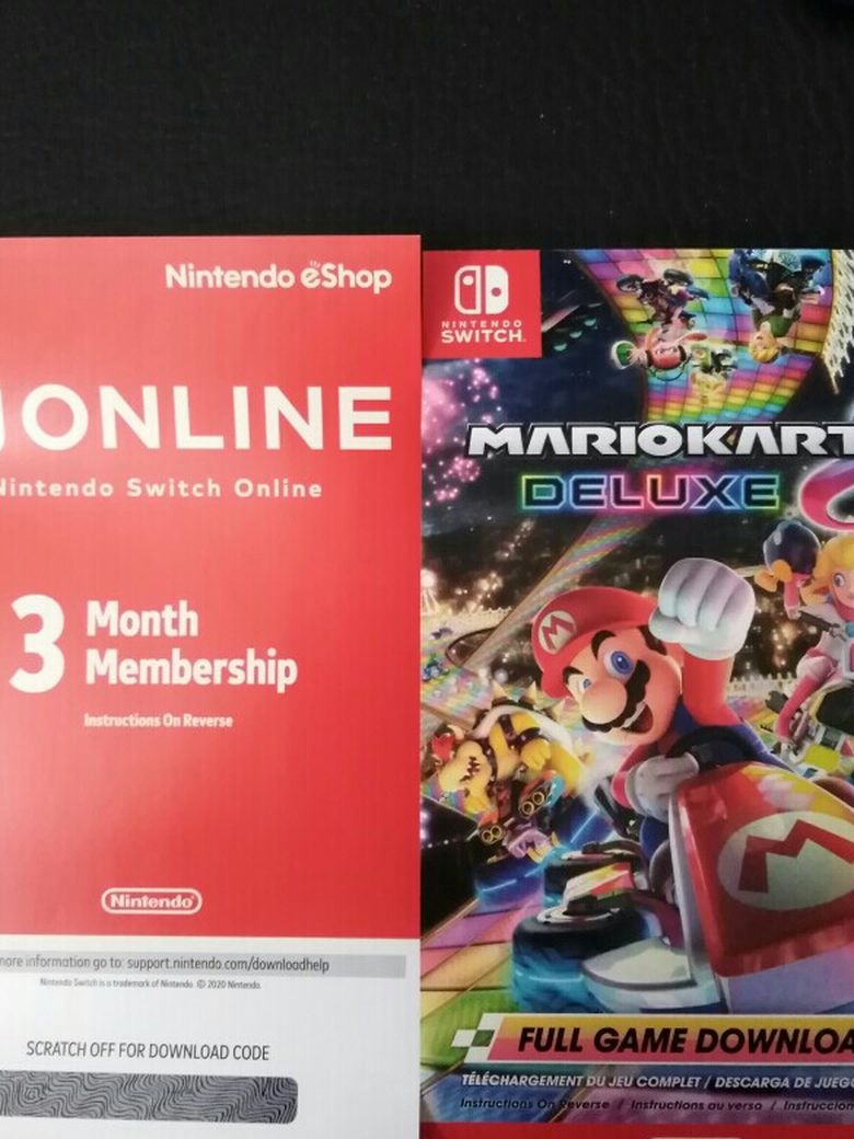 Mario cart 8 Deluxe download edition with 3 months card