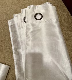 Brand New United Linens Curtain panels set of 2 window curtains (38x84) (white) faux silk panel set By United Linens