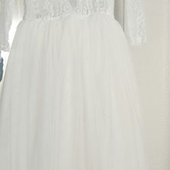 3t-4t White Flower Girl Dress