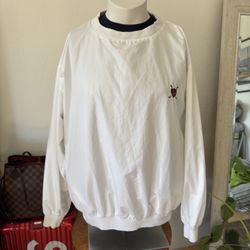 Vintage Men's Ralph Lauren Polo Golf Windbreaker White Pullover Lined Size XL