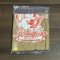 True Religion Tan Buddha Short Sleeve Tee Size Large Brand New