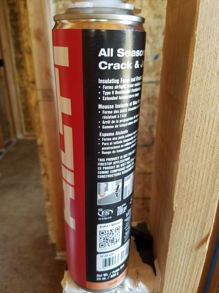 Hilti all season crack and joint fire block foam