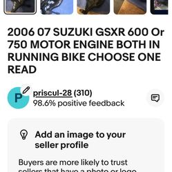 Suzuki GSXR 600 or 750 motor 2006 2007 seven