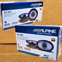 Alpine Next Generation S-Series S2-S65 6.5" & S2-S69 6x9" 2-Way Coaxial Speaker System 500 Watt Package 🚨 Payment Options Available 🚨