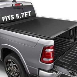 Aosky 5.7FT 67.4" for 2009-2025 Dodge Ram 1500 Hard Retractable Truck Bed Tonneau Cover (Classic & New Body) w/o RamBox | Dual-Lock Design Matte Black