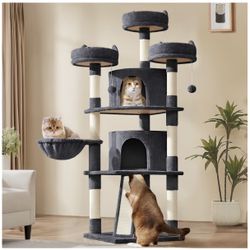 69-in Multi-Level Cat Tree, Dark Gray