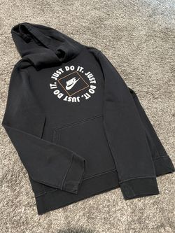 Big Boys Nike Fleece Pull Over Hoodie Black Size Large