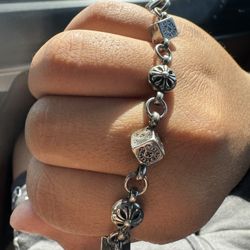 Chrome Hearts Rhodium Dice Bracelet 