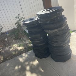 Red post for construction signs