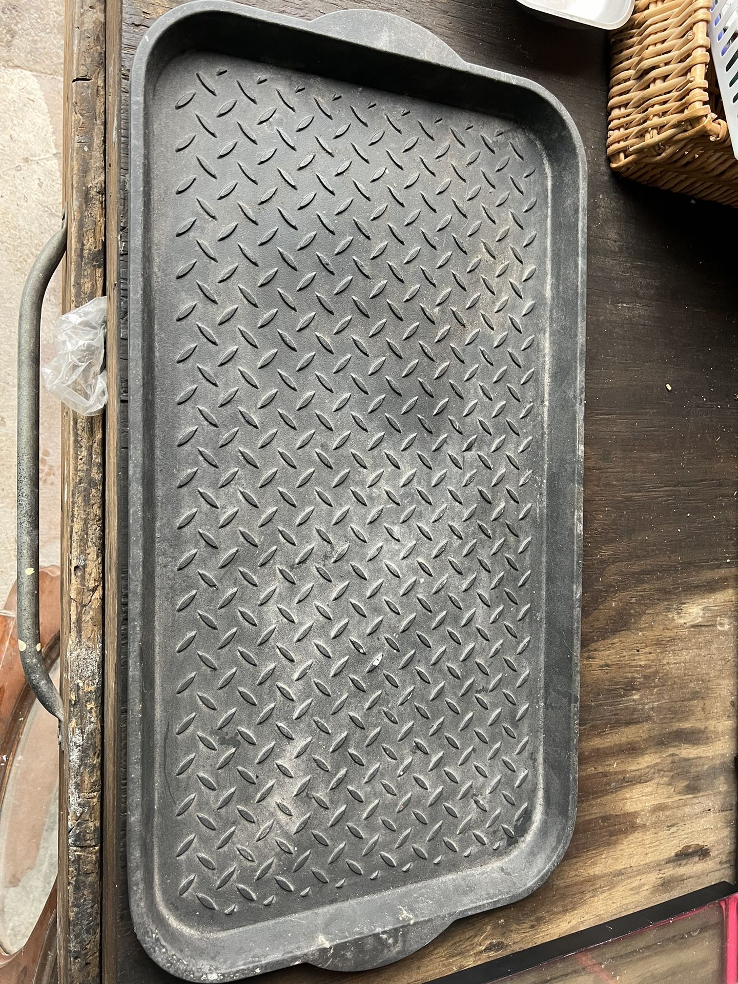 Black 15 in. x 29 in. Rectangle Indoor/Outdoor Boot Tray for Sale in