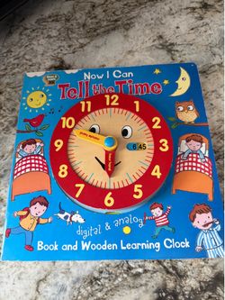 Tell Me the Time Book and Wooden Learning Clock by The Editors at Kidsbooks
