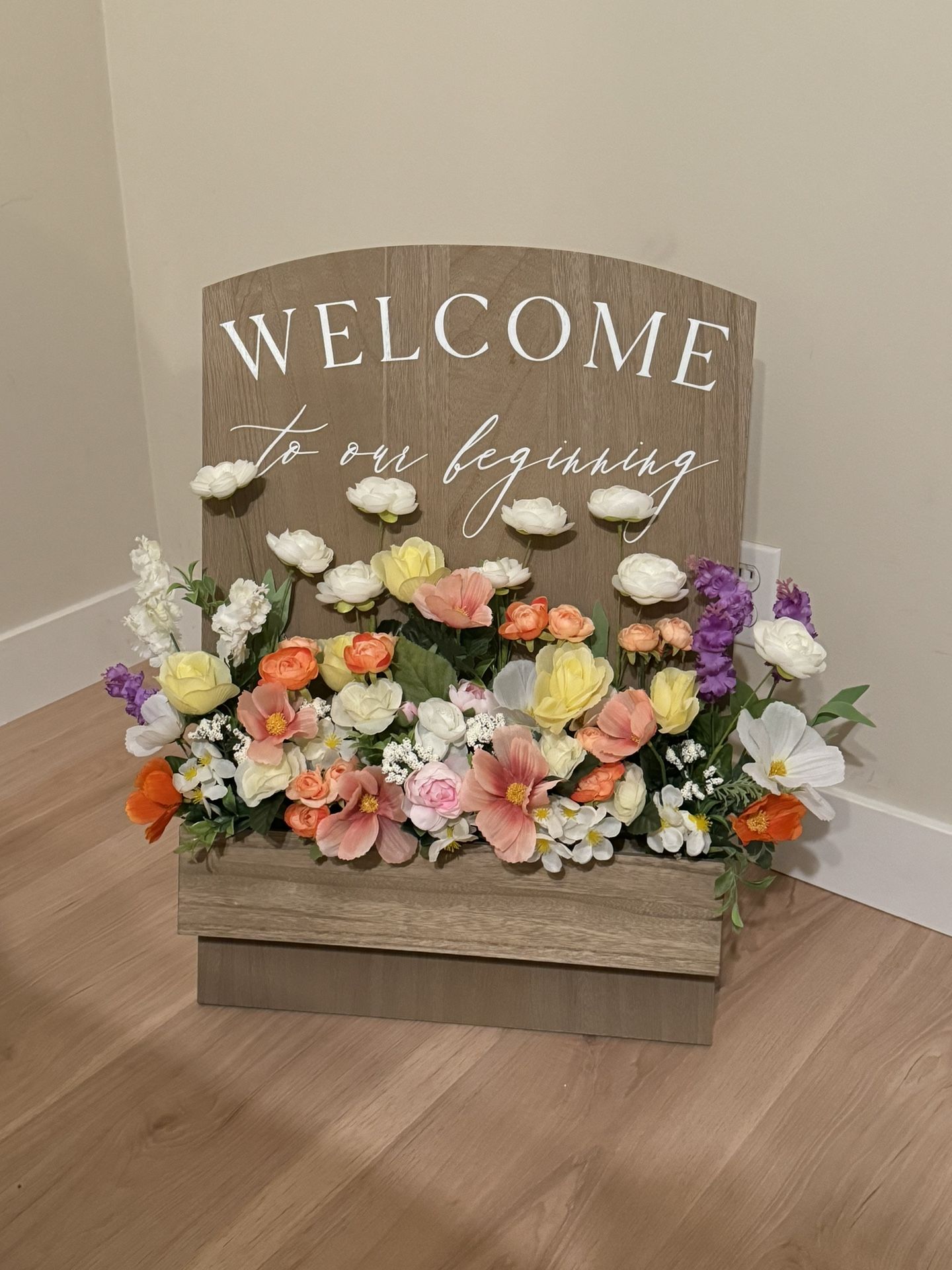 Flower Box Welcome Sign
