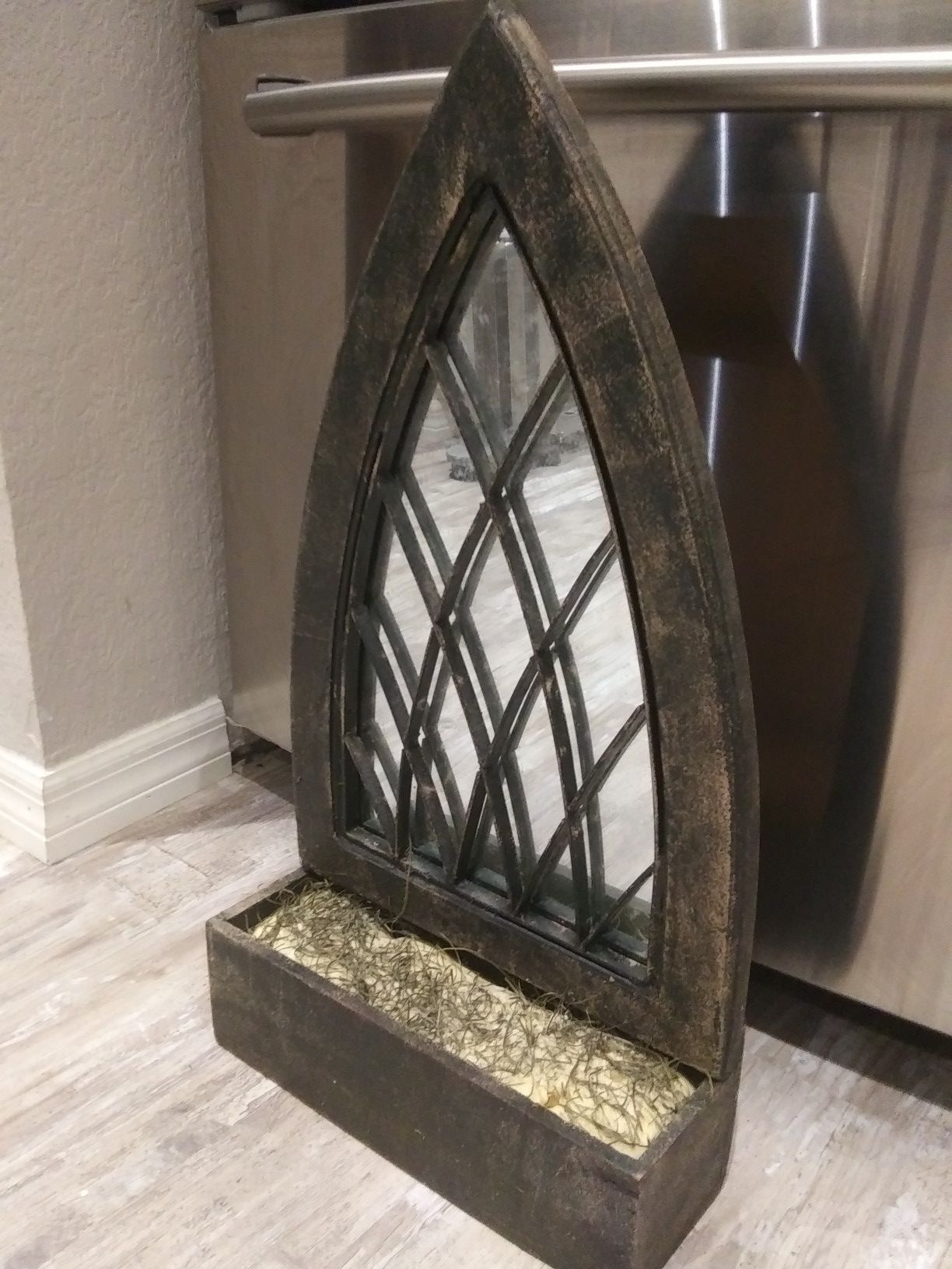 plant shelf with mirror