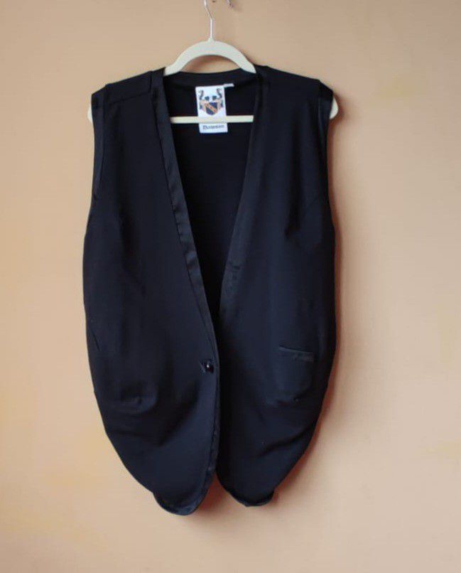 Laura Dawson Blazer Vest Black Tuxedo Style Women's size M Medium 