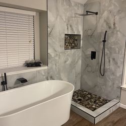 Porcelain Tile And Shower Faucets  