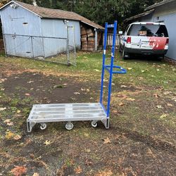 Metal Cart W/ 6 Casters 48x22.5x 9.5