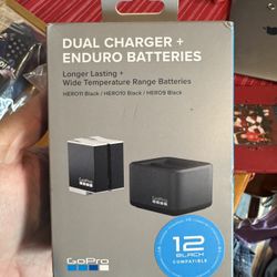 Brand new In Box GoPro Dual battery Charger + 2 Batteries
