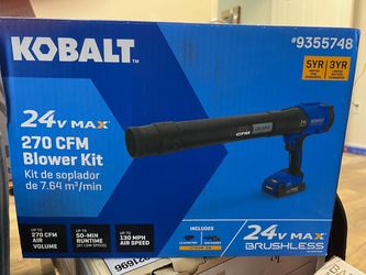 Kobalt 24-volt 270-CFM 130-MPH Handheld Leaf Blower 3 Ah Battery/Charger Included