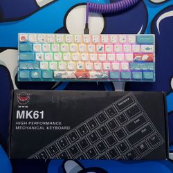 XVX M61 Coral Sea Themed 61 Keys Wired/Wireless Mechanical Keyboard