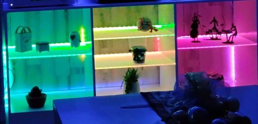 New Tv 📺 Stand  Acrylic shelves. With led lights