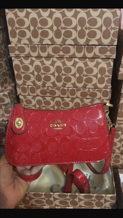 Red Glossy Shoulder Bag w/ box