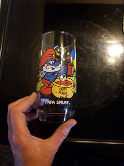 Smurfs 1983 Glass Cup