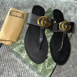 Black Golden Gg Sandals 