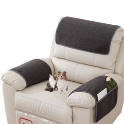 “New” 3 piece recliner set(headrest,armrest)dark grey