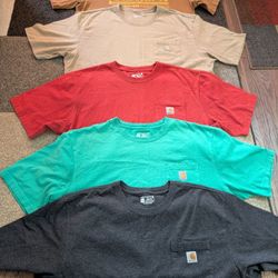 Carhartt T-Shirts 5pc 60% Cotton Two 2XL And Three XL ($2 Each)