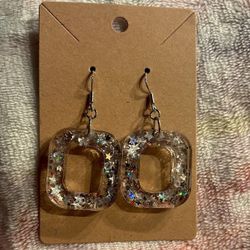 Square Dangles with Silver Stars