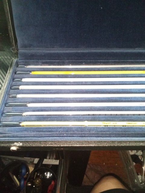 Mercury Thermometers Set Of Eight.