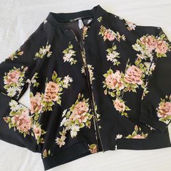 Lightweight Floral Bomber Jacket