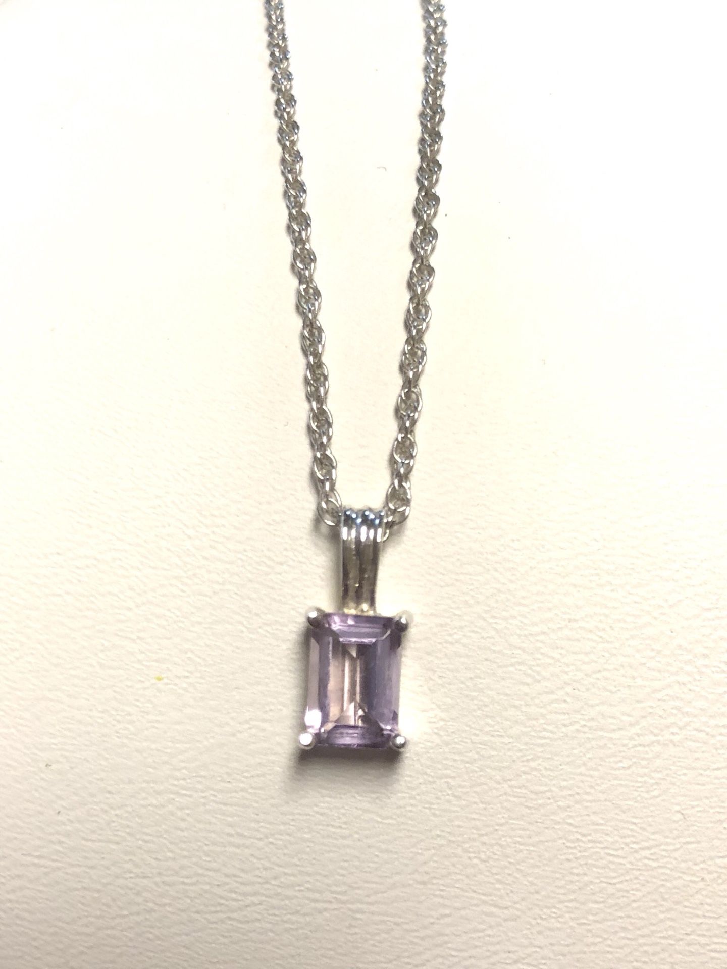 Neckless Silver 925 Amethyst, chain 18” weight 3.2G $20