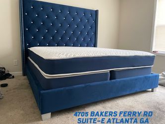 BRAND NEW LUXURY UPHOLSTERED BEDS!! KING SIZE $695..QUEEN SIZE $645..INCLUDES DELIVERY!! YOU DON’T PAY UNTIL WE DELIVER!! Available in gray, black a