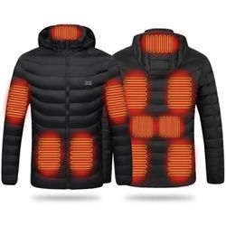 Super Therma - Heated Jacket for Women and Men with Battery Pack 5V 11 Heating Zones Heated Coat Detachable Hood