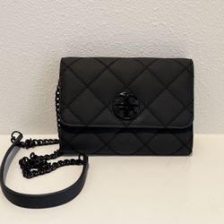 Tory Burch Black Quilted Chain Crossbody Bag