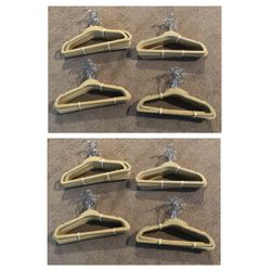 EUC HTF 96 (8 dozen) Velvet Beige Polka Dot Infant Hangers