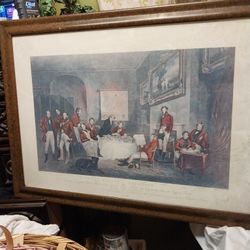 Antique 1839 The Melton Breakfast Large Framed