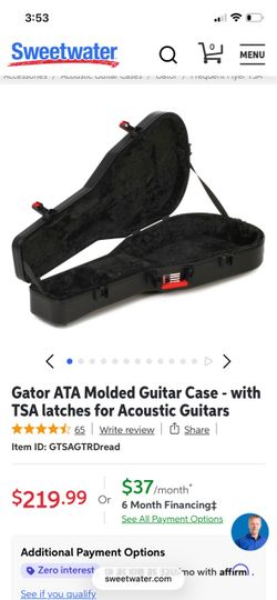 Gator ATA Molded Guitar Case - with TSA latches for Acoustic Guitars