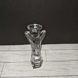 Vintage Glass Praying Mary Angel With Halo Home Decor Figurine Made In Taiwan