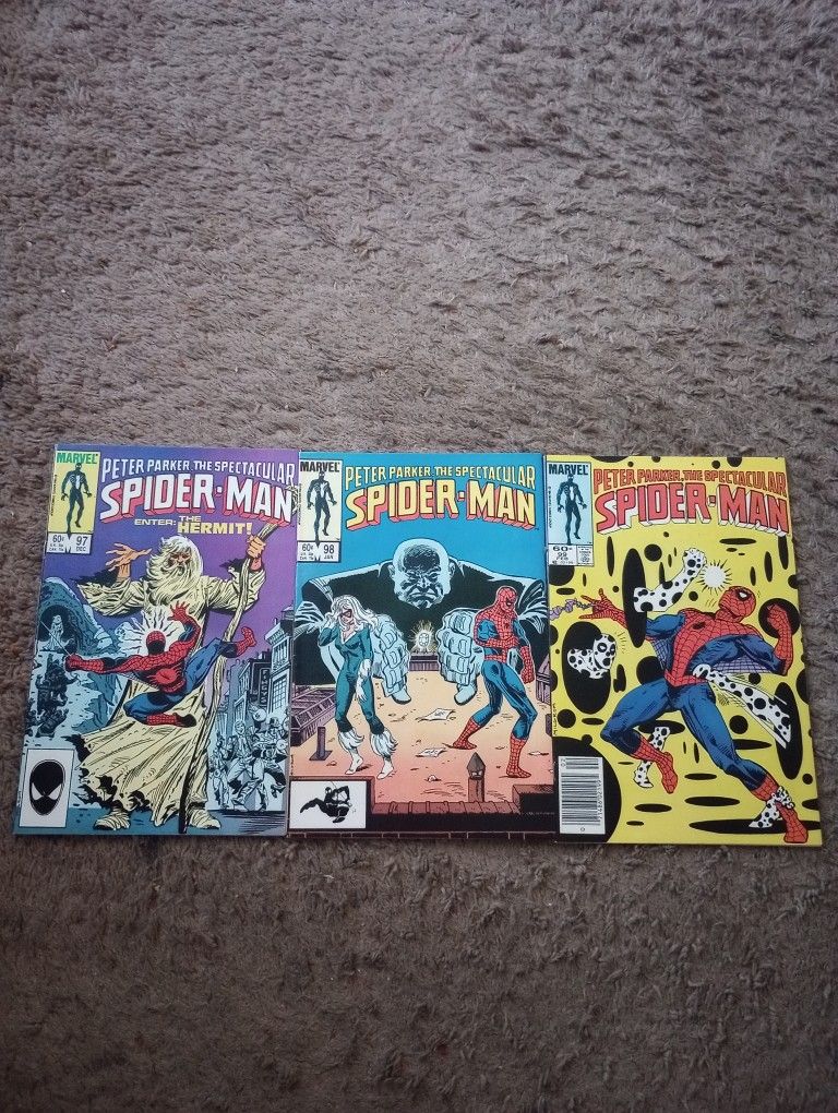 Peter Parker The Spectacular Spider-Man #97,98 & 99. 1st. Spot.