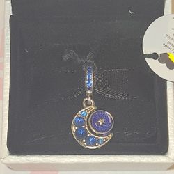 PANDORA SPARKLING MOON SPINNING DANGLE CHARM NWT